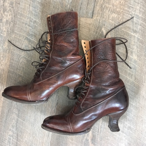 Oak Tree Farms Leather Neo- Victorian Boots - Picture 9 of 12